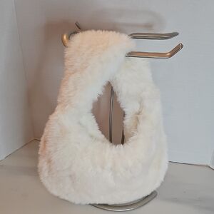 Chic White Faux Fur Mini Bag